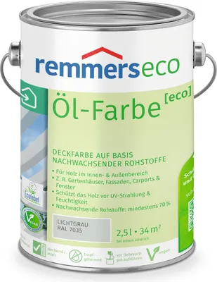 Produktbild von Remmers Öl-Farbe [eco] lichtgrau (RAL 7035) 2,5 l, Holzlack