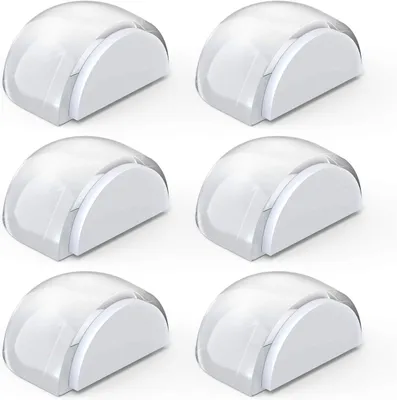 Produktbild von Set mit 6 selbstklebenden Türstoppern für Böden, transparent, selbstklebend, geeignet als Türstopper, Boden- und Wandstopper für alle Hartböden zum Schutz von Wänden und Möbeln.