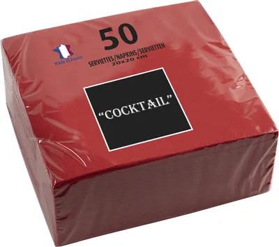 Produktbild von PROnappe Cocktail-Servietten 200 x 200 mm rot 50 Stück