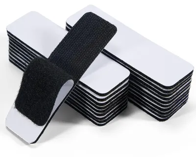 Produktbild von 20 Stück selbstklebendes Klettband, extra stark, doppelseitig, 3 x 10 cm, 10 mm, schwarz