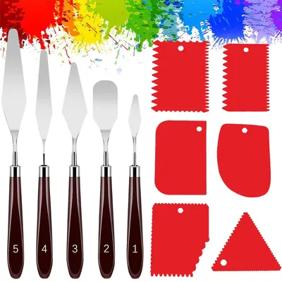 Palettenmesser-Set 11-teilig, Strukturpastaspachtel, Malmesser