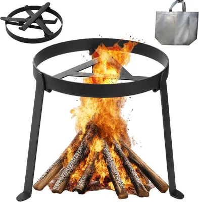 Produktbild von Lagerfeuer Grillrost, klappbar, hitzebeständiges Eisen, Dreibein-Gestell, mit Tragetasche, für Camping