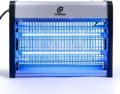 Immagine prodotto di Lampada elettrica per insetti - Trappola per mosche e zanzare - Controllo dei parassiti - Funzionamento silenzioso con luce UV - Raggio d'azione di 80 m² - Colore: nero