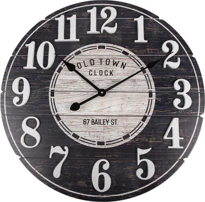 Produktbild von Clayre & Eef Wanduhr Ø 59x5 cm Schwarz Holz