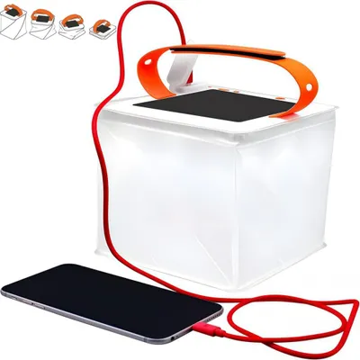 Produktbild von 2-in-1 zusammenklappbare Solar-Laterne, kann Mobiltelefone aufladen, geeignet für Camping, Notfallsets und Reisen, weißes Licht und rotes Licht