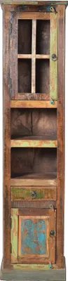 Produktbild von SIT Möbel Bad-Hochschrank | 2 Türen, 1 Schublade, 2 offene Fächer | Altholz lackiert | antikweiß | B 44 x T 34 x H 189 cm | 09105-98 | Serie RIVERBOAT