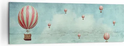 Produktbild von Bild auf Leinwand - Leinwandbild - Baloons Phantasie Illustration Fantasie - 160x50cm - Wand Bild - Wanddeko - Leinwanddruck - Bilder - Kunstdruck - Leinwand bilder - Wandkunst - AB160x50-3065