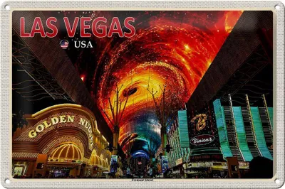 Produktbild von Blechschild Reise 30x20cm Las Vegas USA Fremont Street Casinos