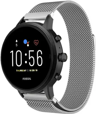 Produktbild von Strap-it Milanese - Kompatibel mit Fossil Gen 5Armband 44mmFossil uhrenarmband Fossil ersatzarmband Edelstahl für Smartwatch 22mm Armband Silber 22mm