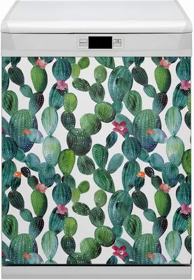 Produktbild von Magnet Folie für Geschirrspüler Küche Magnetmatte 60x70 cm  Nachbildung Geschirrspüle  - Kaktenblüten