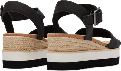 Zdjęcie produktu dla TOMS Diana – czarne damskie buty na koturnie ze skóry