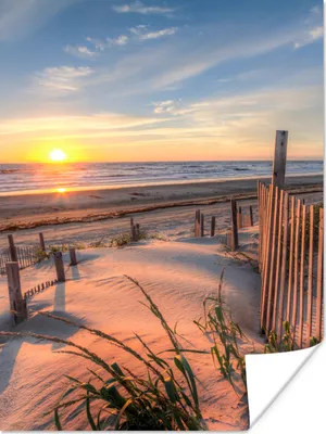Produktbild von MuchoWow® Poster Strand - Meer - Düne - Sonnenuntergang - Landschaft 120x160 cm - Wandbilder