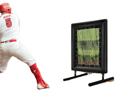 Immagine prodotto di Rete da lancio per baseball, design a 9 zone, altezza regolabile, colore nero