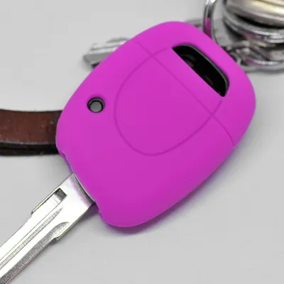 Produktbild von Auto Schlüssel Hülle Silikon Schutz Cover Pink kompatibel mit Renault Clio Twingo Kangoo 1 Tasten Funk Fernbedienung