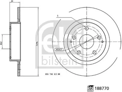 Produktbild von 2x FEBI BILSTEIN Bremsscheibe Hinten 188770