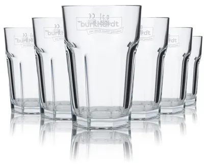 Produktbild von 6x Burkhardt Glas 0,3l Longdrinkglas Trinkglas Saft Mineralwasser Gläser Set