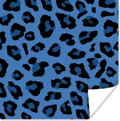 Produktbild von MuchoWow® Poster Tierprint - Blau - Panther 75x75 cm - Wand Dekoration