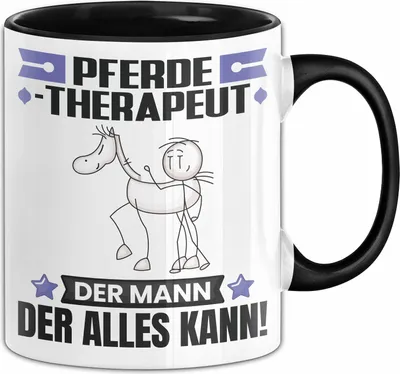 Produktbild von Pferdetherapeut Tasse Geschenk für Pferdetherapeut Der Mann Der Alles Kann Geschenkidee zum Geburtstag (Schwarz)