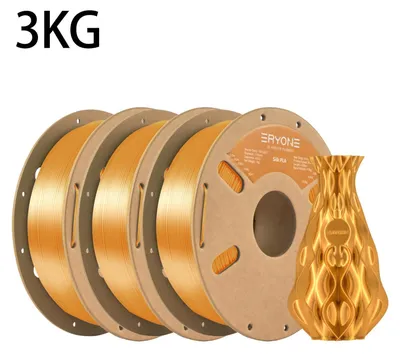 Obrázok produktu pre Hodvábny PLA filament – vlákno pre 3D tlačiarne, priemer 1,75 mm – cievka 3 kg – vysoká presnosť ±0,03 mm – biologicky odbúrateľný, bez bublín – farba: zlatá