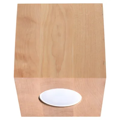 Image de Plafonnier QUAD en bois naturel 1xGU10 10W bois 10x10x10cm Sollux Lighting