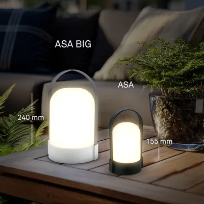 Image de Briloner Lampe de table LED sans fil 24 cm 1W 90lm 3000K blanc chaud dimmable gris clair - Lampe rechargeable salon jardin balcon