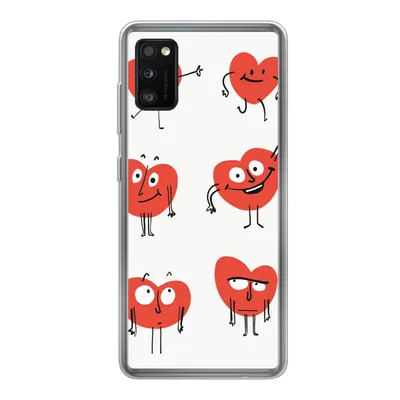 Produktbild von MuchoWow® Handyhülle Schutzhülle Hülle für Samsung Galaxy A41 Eine Illustration von neun Herzen mit Emotionen Silikon Softcase Handy Hülle - Mobiltelefon