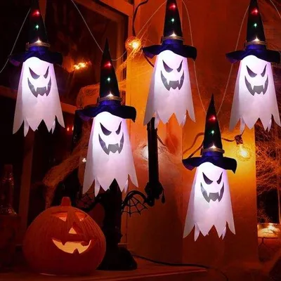 Immagine prodotto di Ghirlande luminose di Halloween - Ghirlanda spettrale con fantasmi - Illuminazione da esterno - 5 fili
