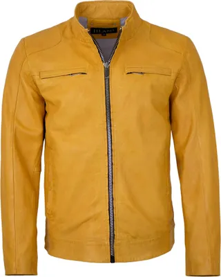Produktbild von Jilani - Herren Lederjacke Lammnappa gelb : 58