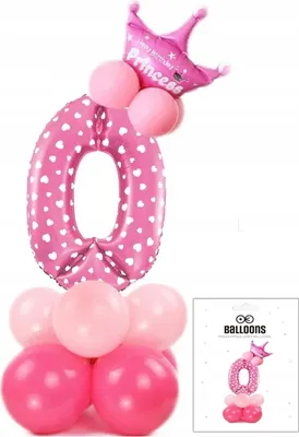 Immagine prodotto di Set Di Palloncini Rosa In Piedi Con Il Numero 0 Per La Decorazione Di Un Compleanno