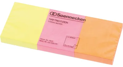 Immagine prodotto di Soennecken Haftnotiz 5837 50x40mm neonfarben 3x100Blatt 3 St./Pack.