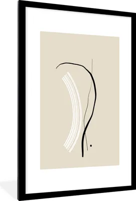 Produktbild von MuchoWow® Gerahmtes Poster Linie - Pastell - Abstrakt 60x90 cm - Poster mit Schwarzem Bilderrahmen Wandposter Rahmen Foto Bilder - Dekoration - Wandposter Wohnzimmer - Hochwertig