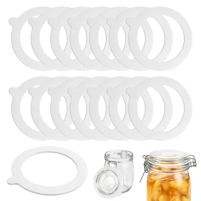 15 Silikondichtungen für Einmachgläser, weiß, 95 x 70 mm, BPA-frei
