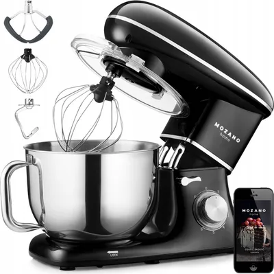 Produktbild von Küchenmaschine Planetenmixer Schüssel 6.2L Leistungsstark 3 Rührwerke + Rezepte