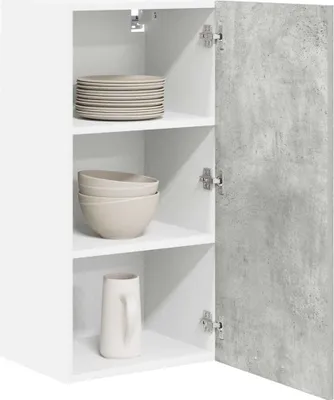Produktbild von （Robust Möbel） Hängeschrank Betongrau und Weiß 40 x 31 x 80cm Holzwerkstoff - CL252479 - Küchenschränke
