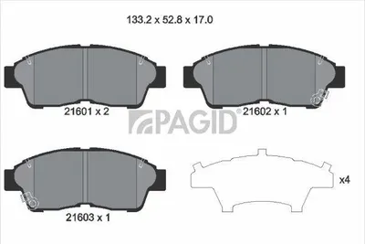 Produktbild von PAGID Bremsbeläge Satz Vorne Bremsklötze für TOYOTA RAV 4 I (SXA1) T3013N