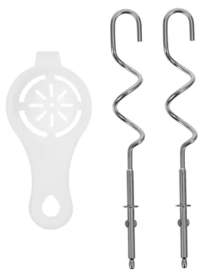 Produktbild von Edelstahl-Handmixer-Knethaken mit Eigelb-Trenner, Ersatzteile für Handrührgeräte, leicht zu reinigen, geeignet für Küche, Backen und Kochen
