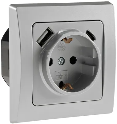 Produktbild von DELPHI Schutzkontakt-Steckdose, USB-C / PD, Unterputz