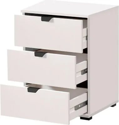 Image de Talana - Table de chevet, 45x40x63h cm Blanc, une Étagère