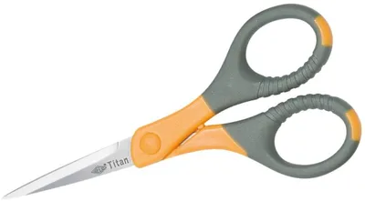 Produktbild von Silhouettenschere Edelstahl 15,5 cm Titan Plus grau/gelb