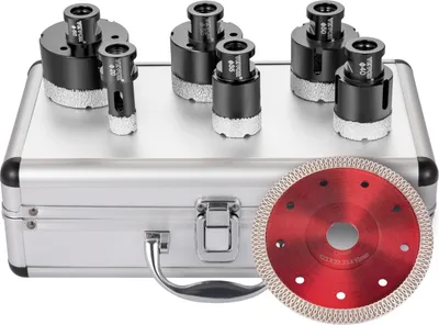 Produktbild von VEVOR 6x Diamantbohrer Lochsäge Set 20/35/40/50/55/68mm mit 1x Sägeblätter