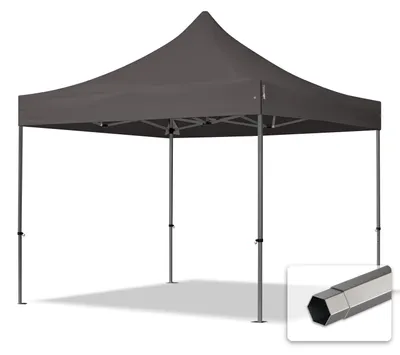 Obrázek produktu pro Nůžkový stan 3x3 m, ocel, bez bočnic tmavě šedá