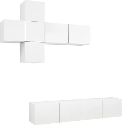 Produktbild von vidaXL 7-tlg. TV-Schrank-Set Weiß Holzwerkstoff
