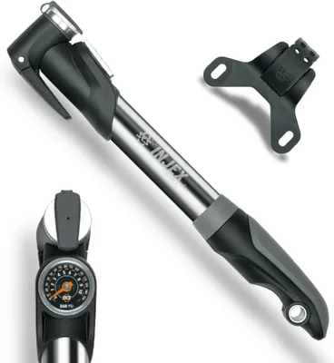 Obrázek produktu pro Mini kompresor s manometrem - 10 bar - S držákem - Stříbrná barva