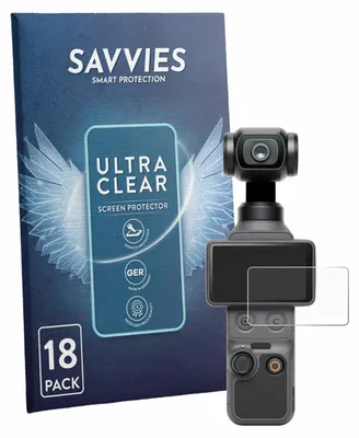 Produktbild von 18x Für DJI Osmo Pocket 4 Schutzfolie Savvies Displayschutz Display Schutz Folie Klar Transparent