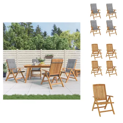 Immagine prodotto di vidaXL Sedie da giardino con cuscino 4 pz. Legno massiccio teak - sedie da giardino