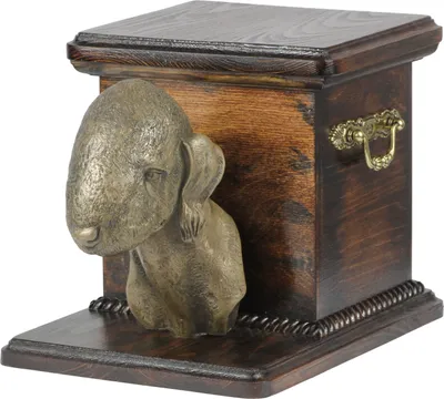 Image de Bedlington Terrier - Urne funéraire pour chien avec statuette, urne élégante pour chien, urne exceptionnelle avec buste de chien de la marque Art-Dog.