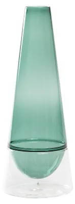 Produktbild von Conosfera 100 Vase aus mundgeblasenem Borosilikatglas, elegantes seegrünes Design, Incalmo-Technik für ein einzigartiges Wohnaccessoire