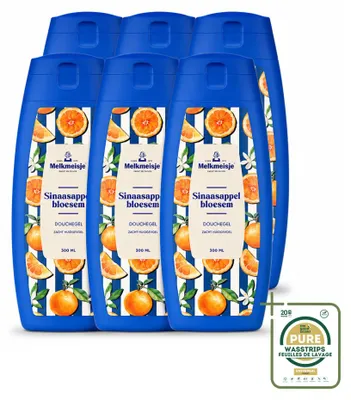 Imagen del producto de 6 x Gel de ducha Melkmeisje, aroma a flor de naranja, 300 ml - Paquete ahorro - 6 unidades