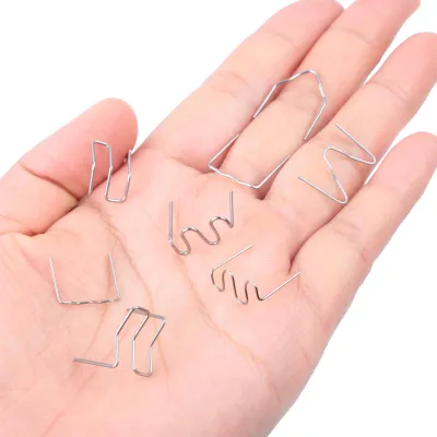 Image de 1600 agrafes thermiques avec boîte de rangement, agrafes en plastique pour réparation, de type à ondes plates V M, 4 types, pour machines de soudure et de réparation de pièces en plastique automobile