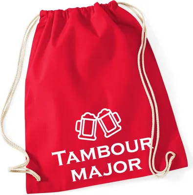 Produktbild von Huuraa Turnbeutel Tambourmajor Schützenfest 12 Liter Classic Red Baumwolle Rucksack Geschenkidee